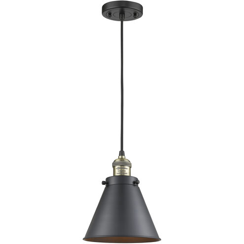 Franklin Restoration Appalachian 1 Light 8 inch Black Antique Brass Mini Pendant Ceiling Light in Incandescent, Franklin Restoration