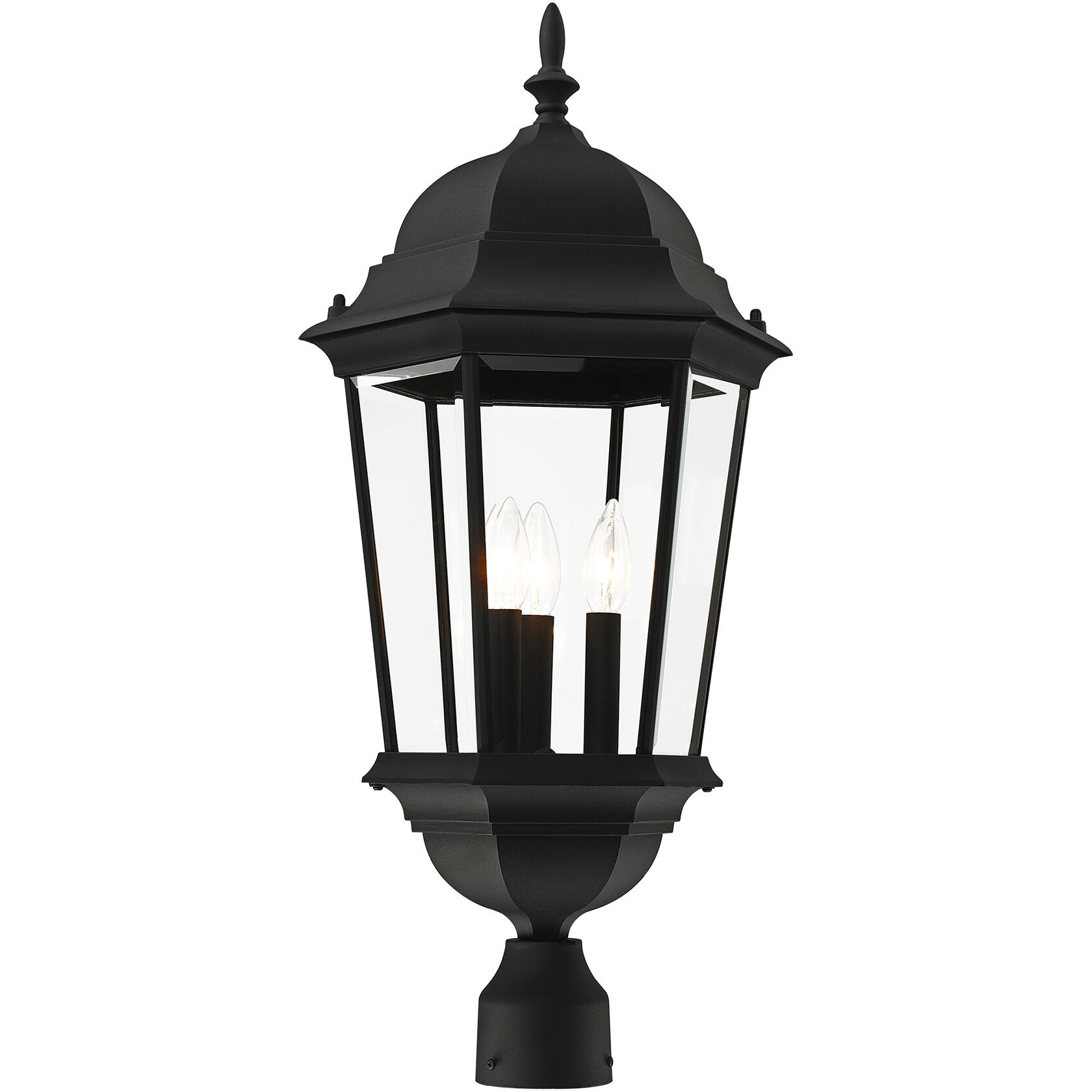 Hamilton 3 Light 28 inch Textured Black Outdoor Post Top Lantern