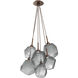Gem LED 18 inch Burnished Bronze Chandelier Ceiling Light in Smoke, 2700K LED, Cluster