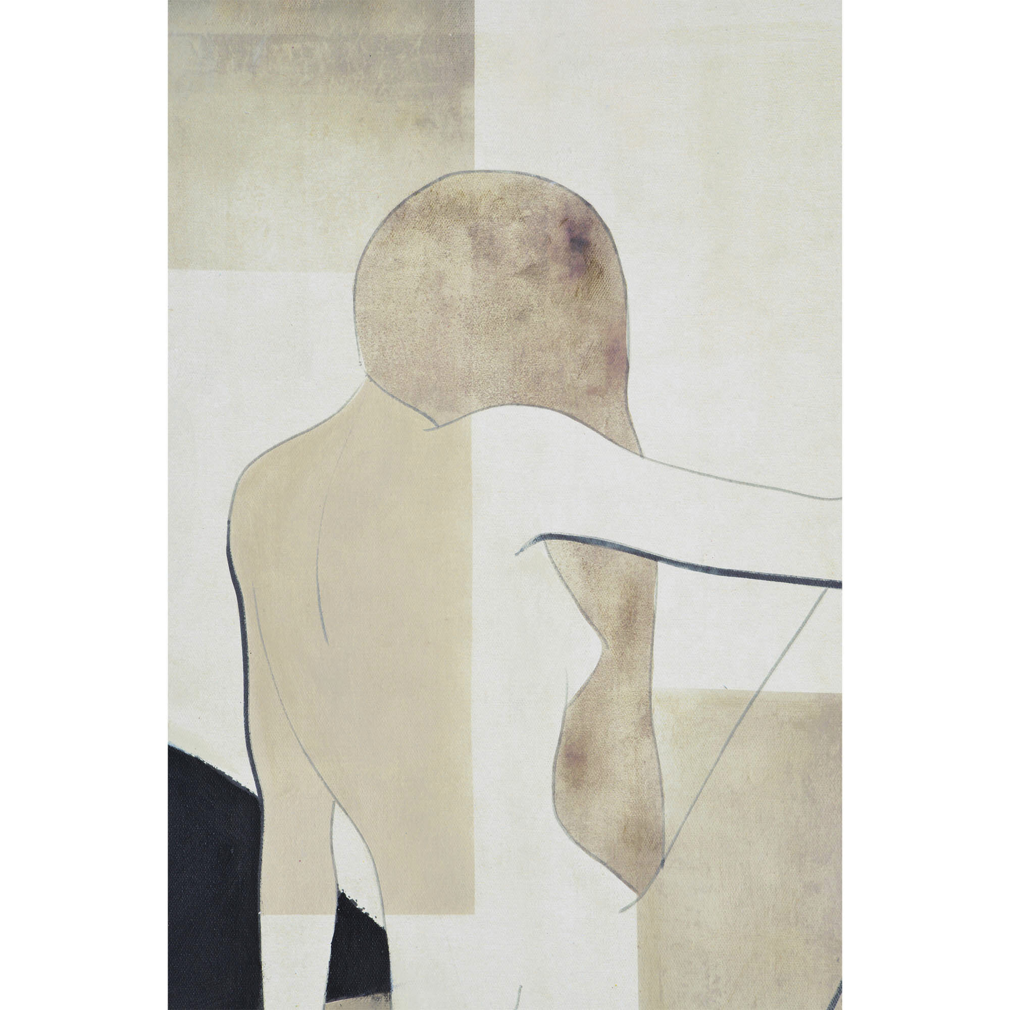 Avella Beige and Champagne Canvas Art