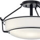 Alkire 3 Light 16.5 inch Black Semi Flush Mount Ceiling Light 