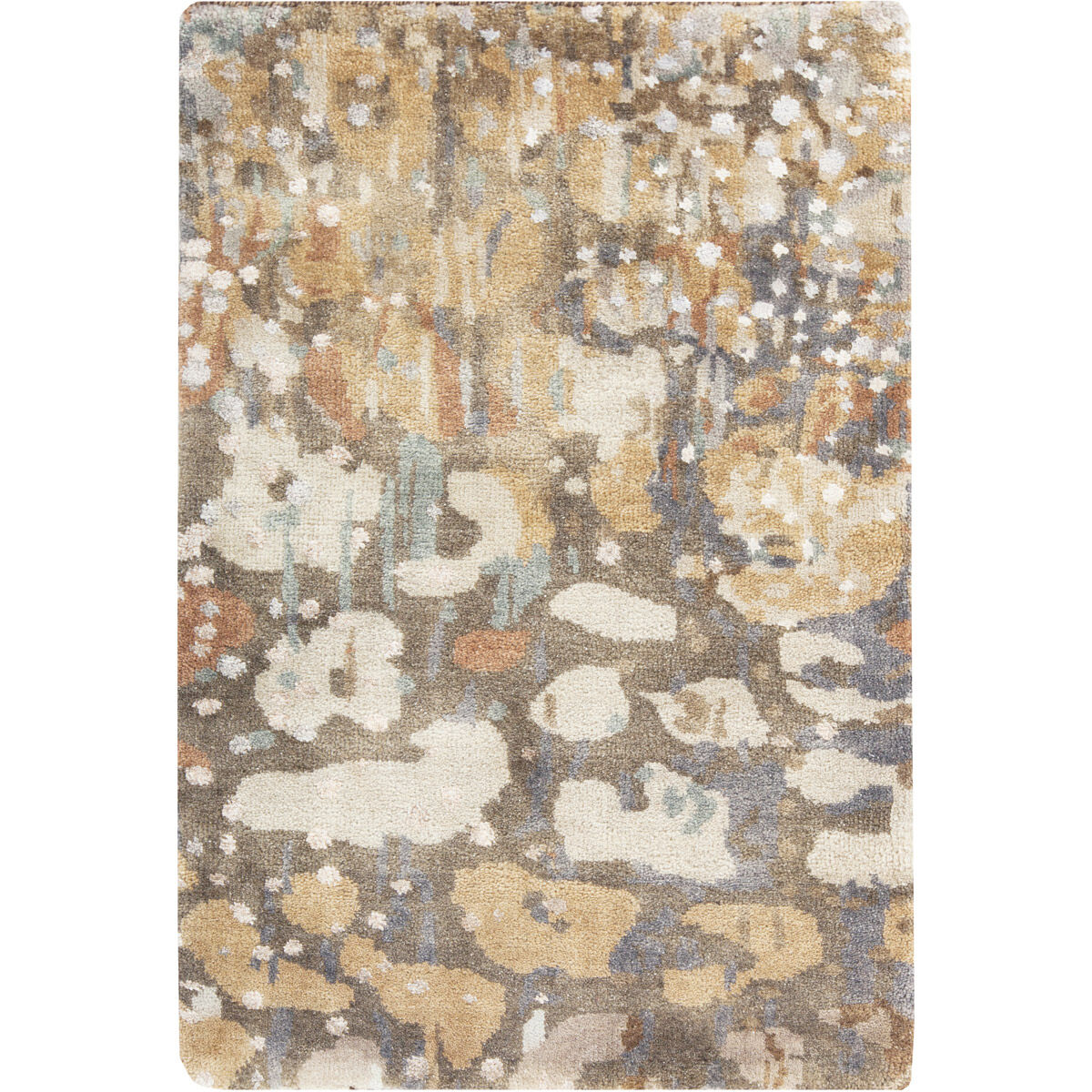 Watercolor 36 X 24 inch Dark Brown, Olive, Medium Gray Rug