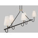 Bellforge 5 Light 51 inch Legacy Brass and Dark Bronze Linear Chandelier Ceiling Light