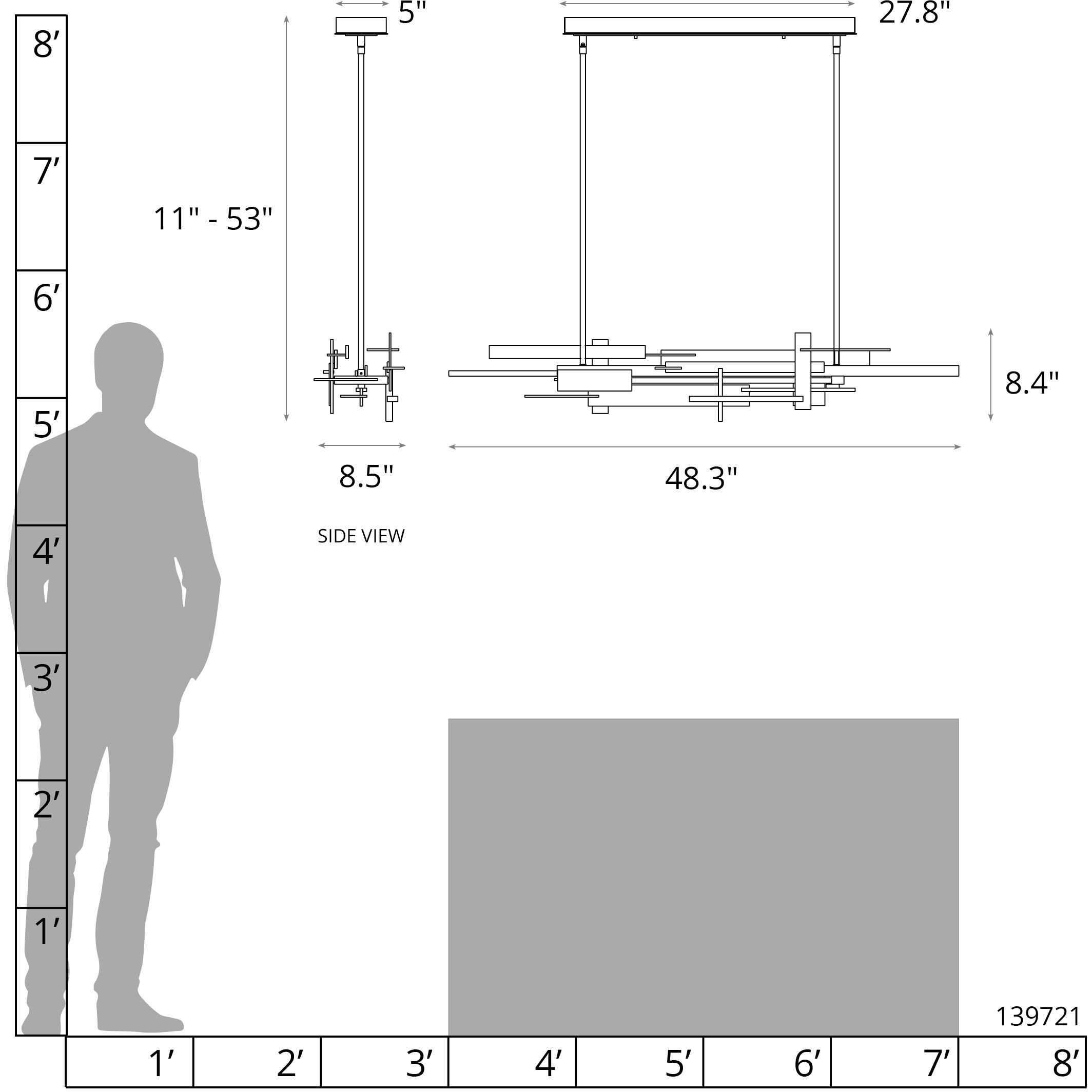 Planar LED 48.3 inch Soft Gold and Modern Brass Pendant Ceiling Light in Soft Gold/Modern Brass