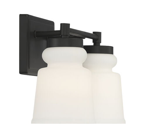Contemporary 2 Light 14.5 inch Matte Black Bathroom Vanity Light Wall Light