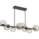 Gaia LED 60 inch Matte Black Linear Multi-Pendant Ceiling Light in 3000K LED, Amber, Twisted Branch