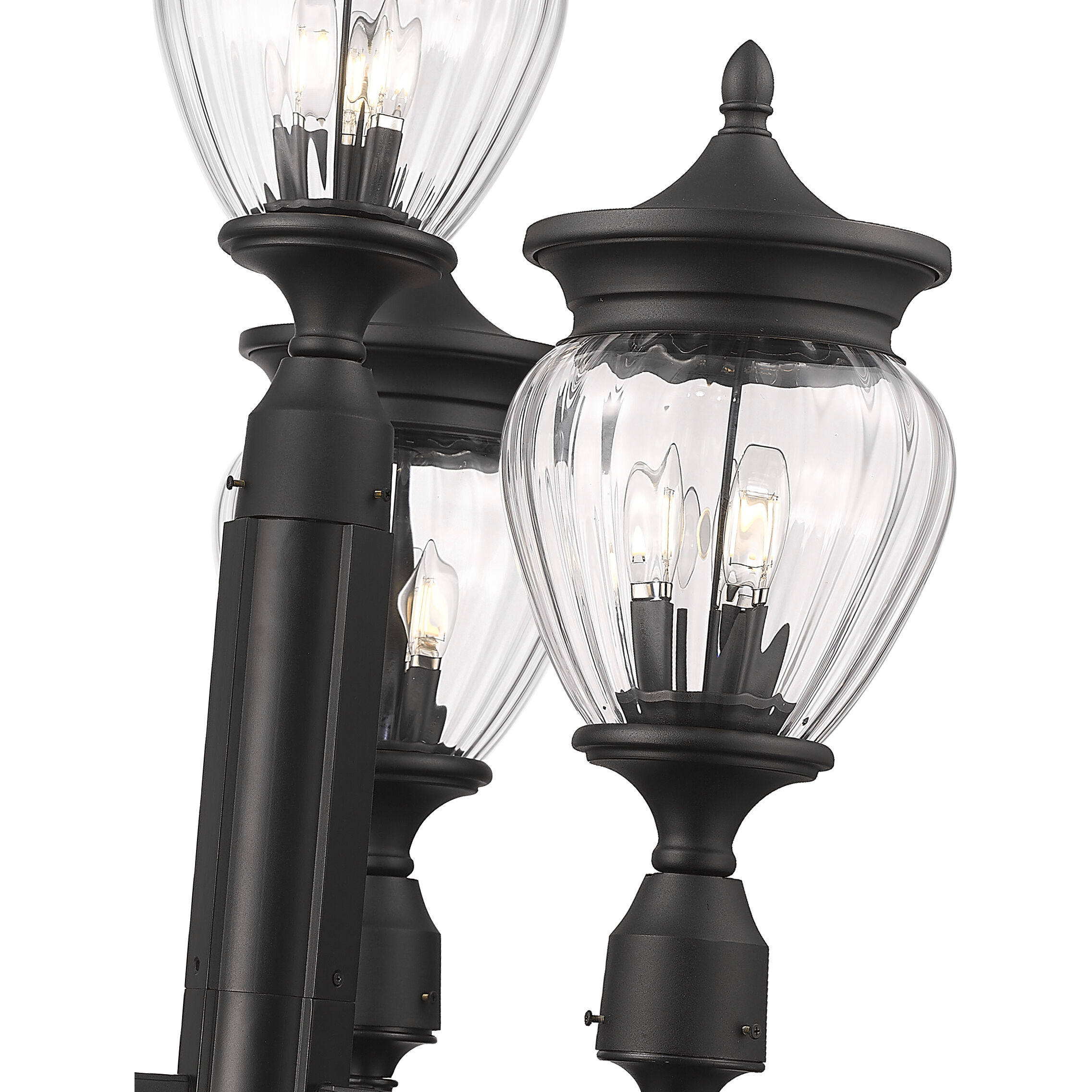 Davina 3 Light 125.75 inch Black Outdoor Post Mounted Fixture in G9