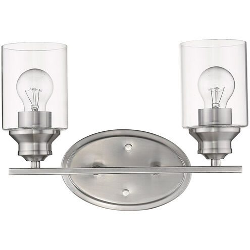 Gemma 2 Light 15 inch Satin Nickel Vanity Light Wall Light