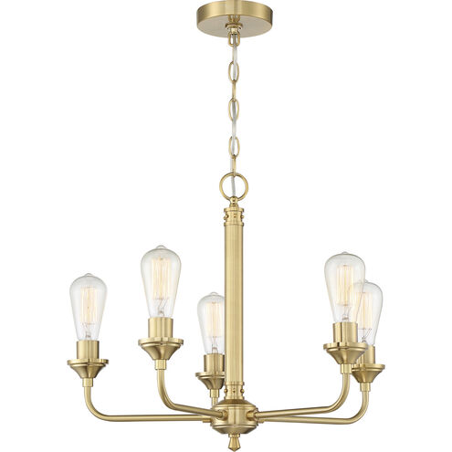 Neighborhood Bridgestone 5 Light 22.75 inch Satin Brass Chandelier Ceiling Light