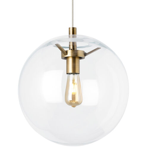 Sean Lavin Palona LED 14 inch Aged Brass Pendant Ceiling Light in LED 90 CRI 2700K, Clear Glass
