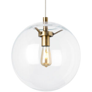 Sean Lavin Palona 1 Light 14 inch Aged Brass Pendant Ceiling Light in Incandescent, Clear Glass