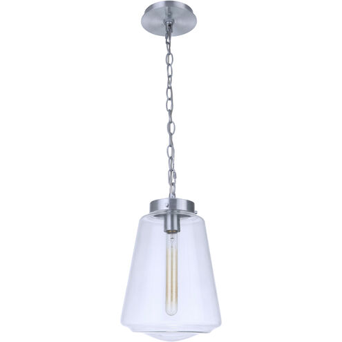 Laclede 1 Light 9.3 inch Satin Aluminum Outdoor Pendant