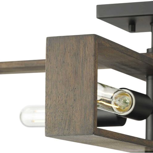 Boundary 4 Light 24 inch Matte Black Semi-Flush Mount Ceiling Light, Design Series