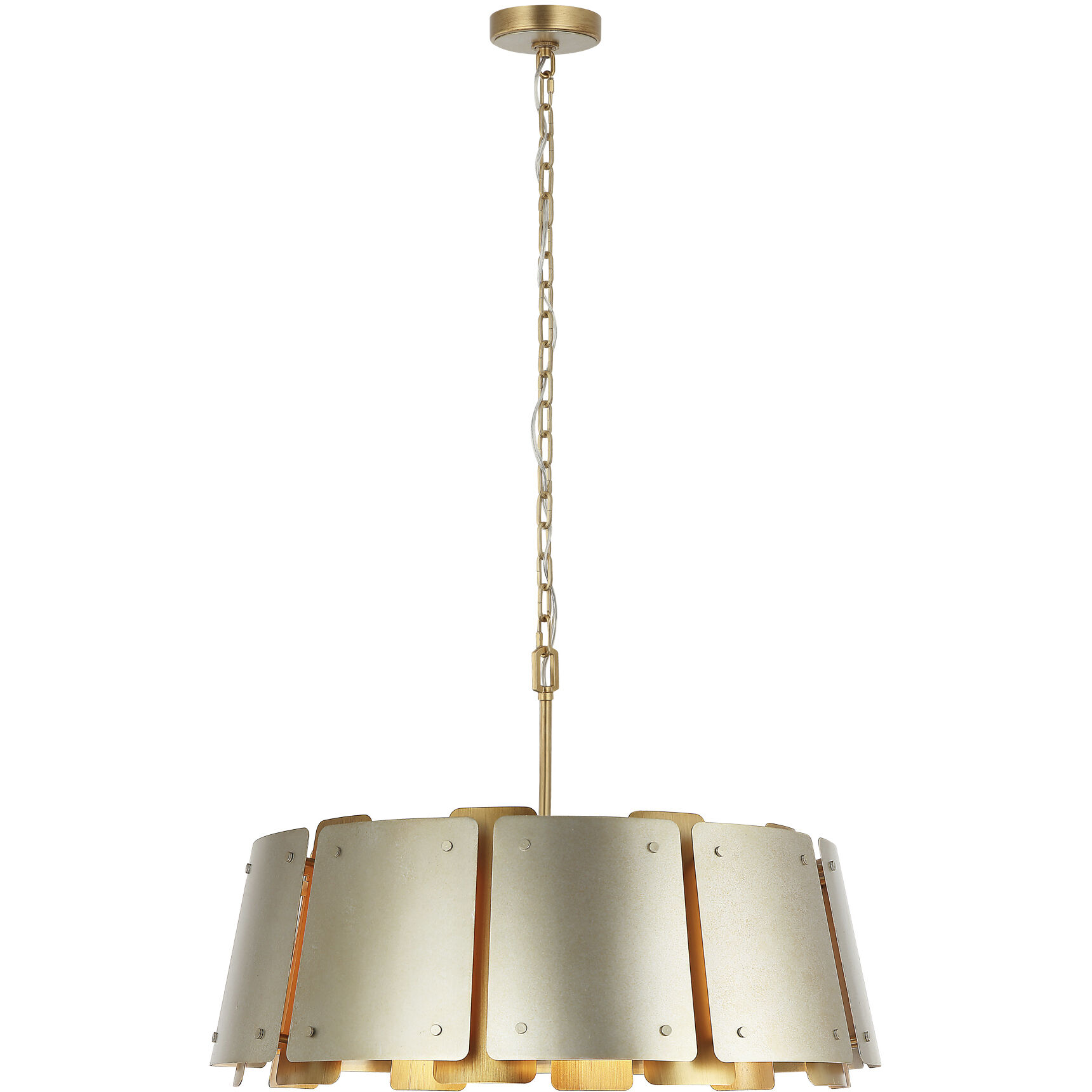 Peep Show 5 Light 24 inch Sunwashed Silver and Brushed Sienna Pendant Ceiling Light