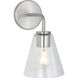 Senda 1 Light 8.5 inch Brushed Nickel Bath Vanity Wall Light in Clear Glass