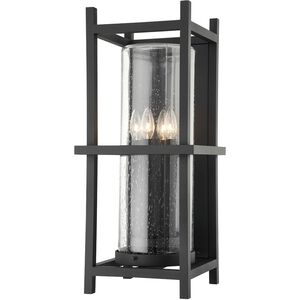 Carlo 4 Light 25 inch Textured Black Outdoor Wall Sconce, Large