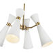 Alora Mood Blake 4 Light 24.13 inch White Chandelier Ceiling Light in White and Aged Gold
