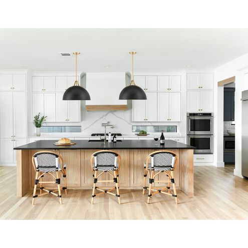 Soto 1 Light 20 inch Matte Black and Antique Gold Chandelier Ceiling Light