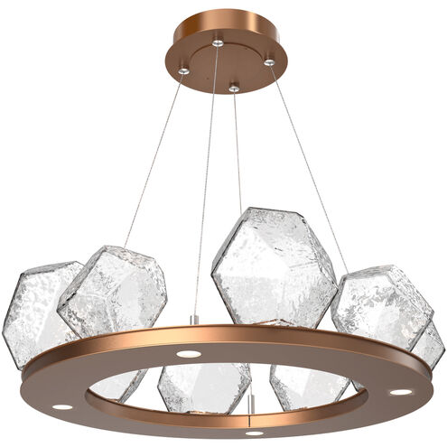 Gem LED 27.4 inch Novel Brass Chandelier Ceiling Light in Clear, 2700K LED, Ring