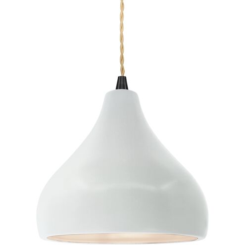 Radiance LED 8 inch Gloss White and Matte Black Pendant Ceiling Light