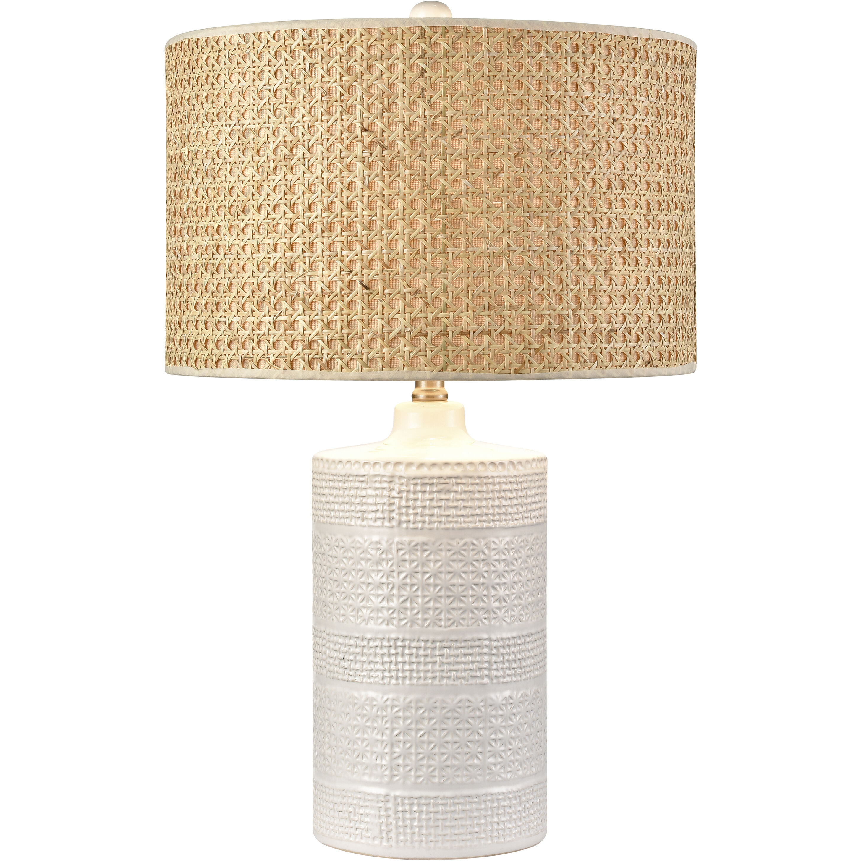 Seymour 24.5 inch 150 watt White Glazed Table Lamp Portable Light