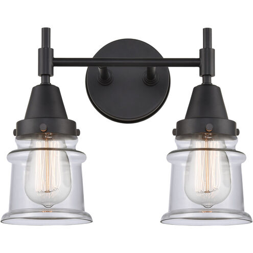 Caden 2 Light 14 inch Matte Black Bath Vanity Light Wall Light in Clear Glass