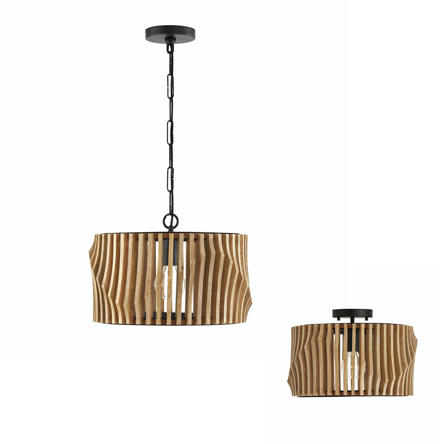 Black and wood flush mount light on sale