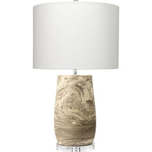Aldrich 27.5 inch 100 watt Light Brown & Off White Reactive Glaze Table Lamp Portable Light