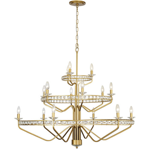 Monroe 15 Light 48 inch Antique Gold Chandelier Ceiling Light