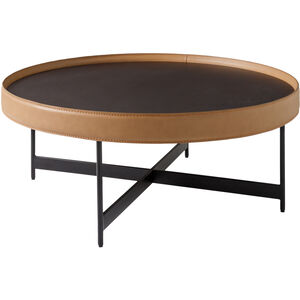 Puck 33.46 X 33.46 inch Top: Brown; Base: Black Coffee Table