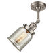 Franklin Restoration Small Bell 1 Light 5 inch Brushed Satin Nickel Sconce Wall Light in Silver Plated Mercury Glass, Franklin Restoration