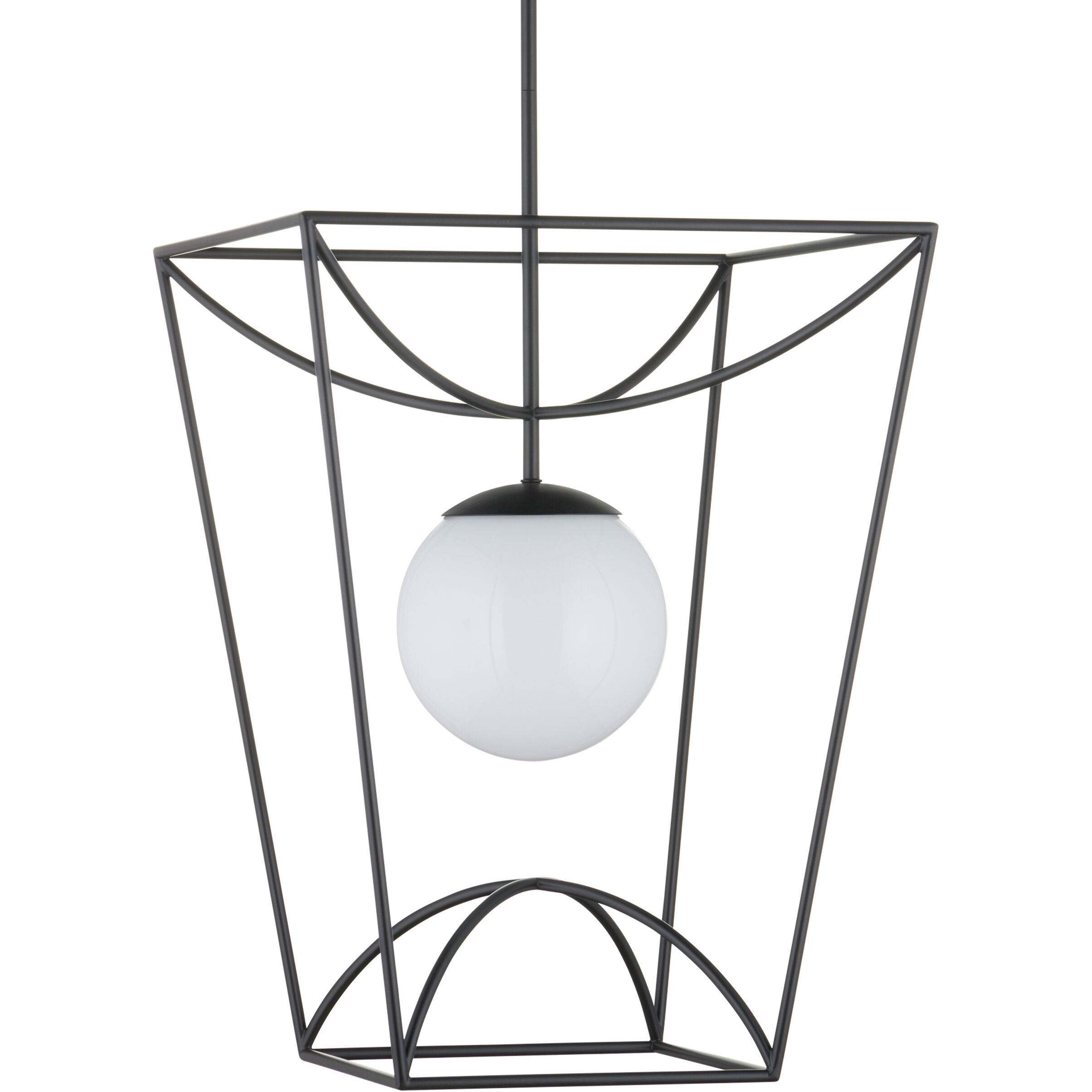 Rochefort 1 Light 18 inch Black/White Indoor/Outdoor Lantern Pendant Ceiling Light, Medium