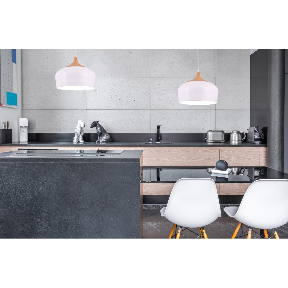 Nora 1 Light 12 inch White and Natural Wood Pendant Ceiling Light