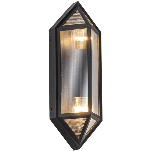 Cairo 2 Light 15 inch Black Exterior Wall Sconce in Textured Black
