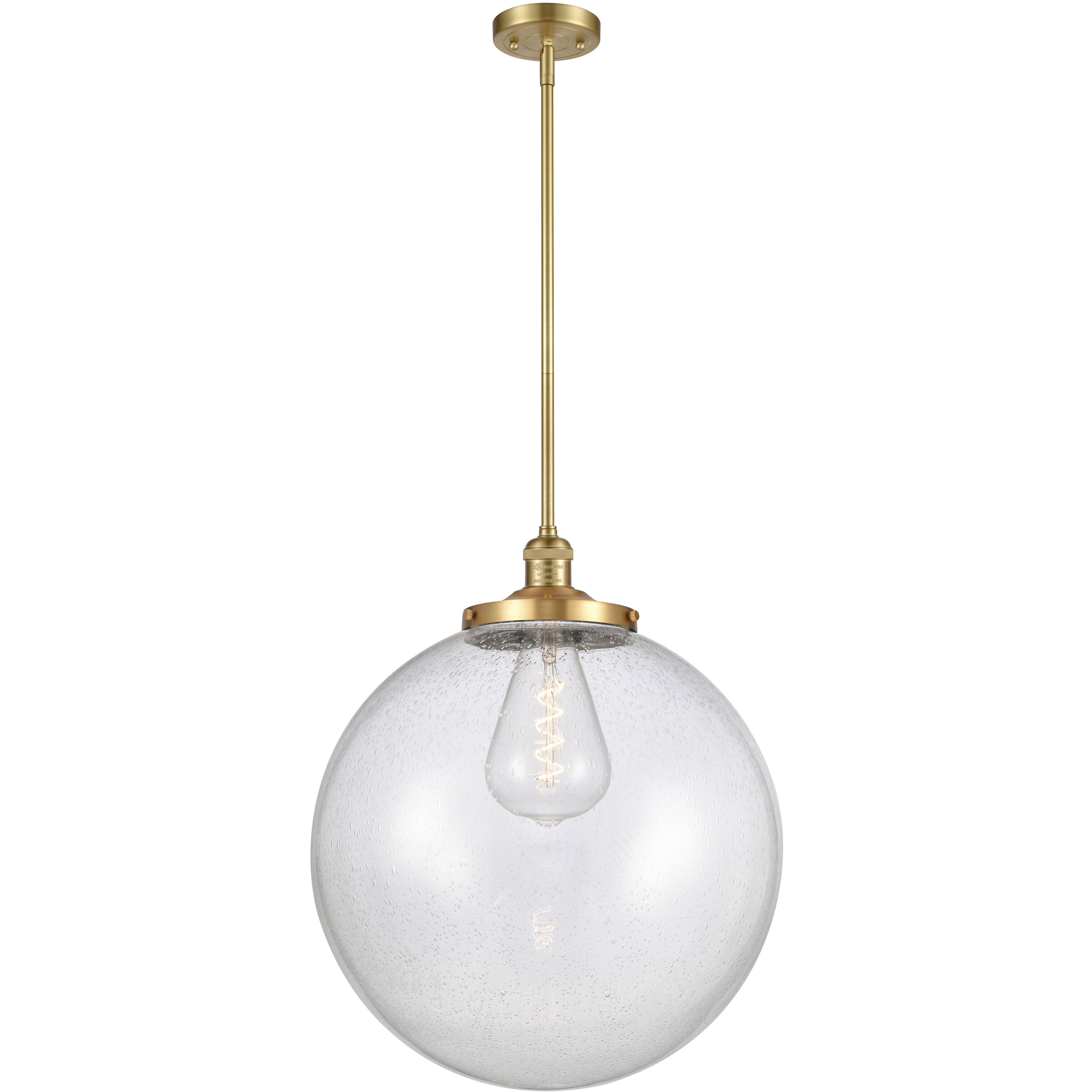 Franklin Restoration Beacon LED 18 inch Satin Gold Pendant Ceiling Light in Seedy
