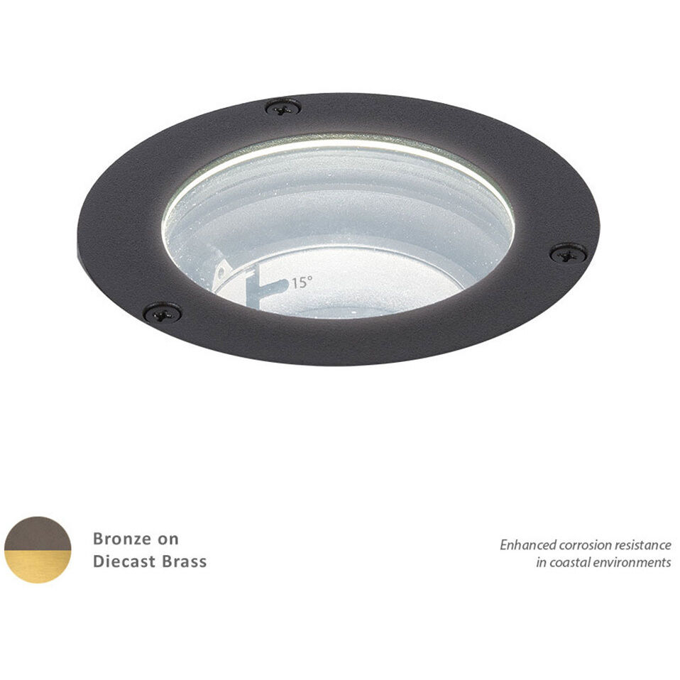 Tyler 12 12 watt Solid Brass Coated in Bronze Path Lighting in 3000K, Bronzed Brass, Inground Recessed Light, WAC Landscape