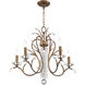 Serafina 5 Light 26 inch Hand Applied Venetian Golden Bronze Chandelier Ceiling Light