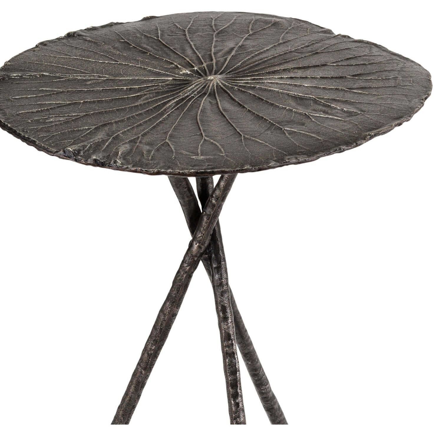 Lotus 27 X 20 inch Dark Nickel Side Table, Large