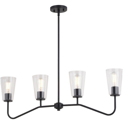 Beverly LED 36 inch Matte Black Linear Chandelier Ceiling Light