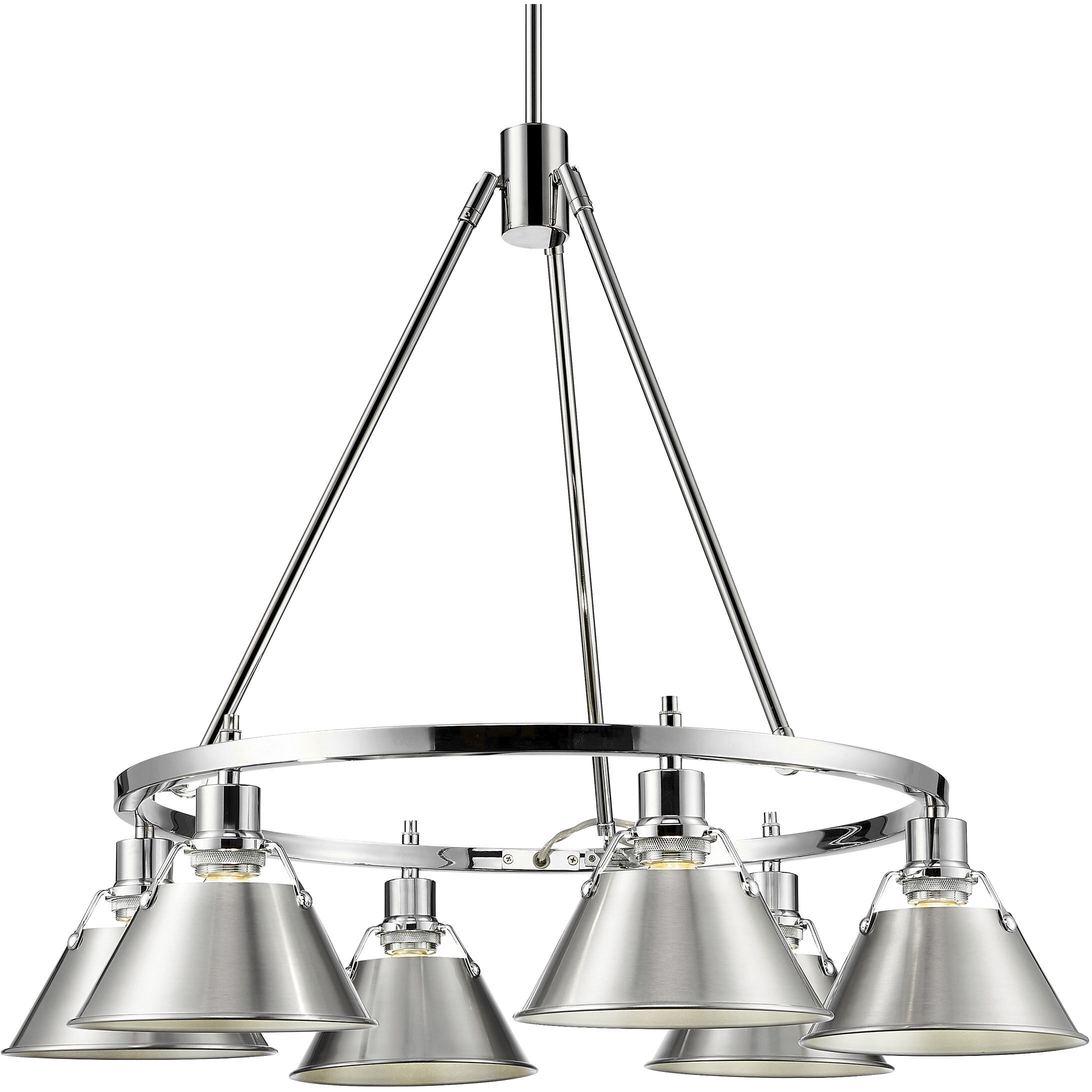 Yep Orwell 29 inch 60.00 watt Chrome Chandelier Ceiling Light in Pewter