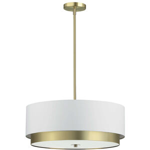 Larkin 4 Light 20 inch Aged Brass Linear Pendant Ceiling Light