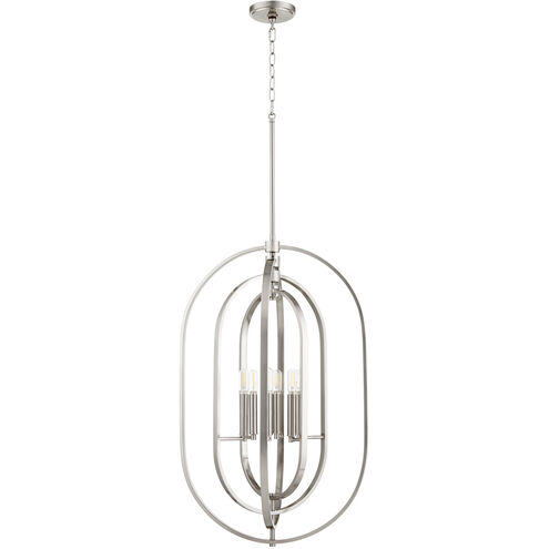 Ovate 6 Light 16 inch Satin Nickel Pendant Ceiling Light