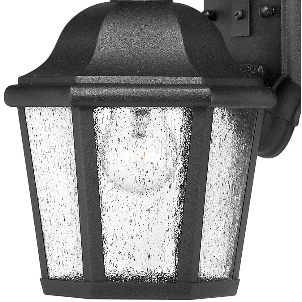 Estate Series Edgewater Outdoor Wall Mount Lantern in Black, Medium