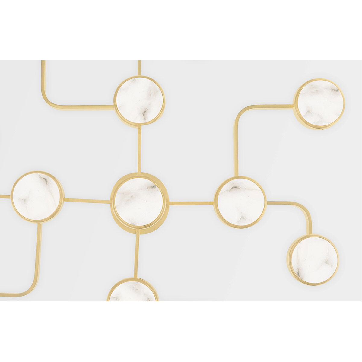 Meander LED 43.25 inch Aged Brass Semi Flush Ceiling Light