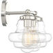 Vintage 2 Light 16.5 inch Polished Nickel Bathroom Vanity Light Wall Light