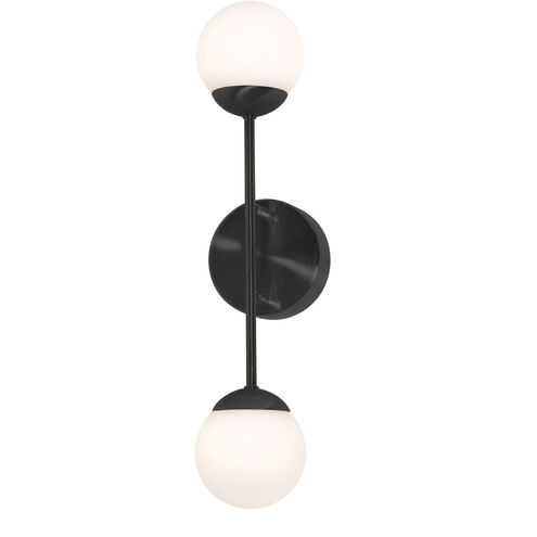 Pearl 2 Light 4 inch Black Wall Sconce Wall Light
