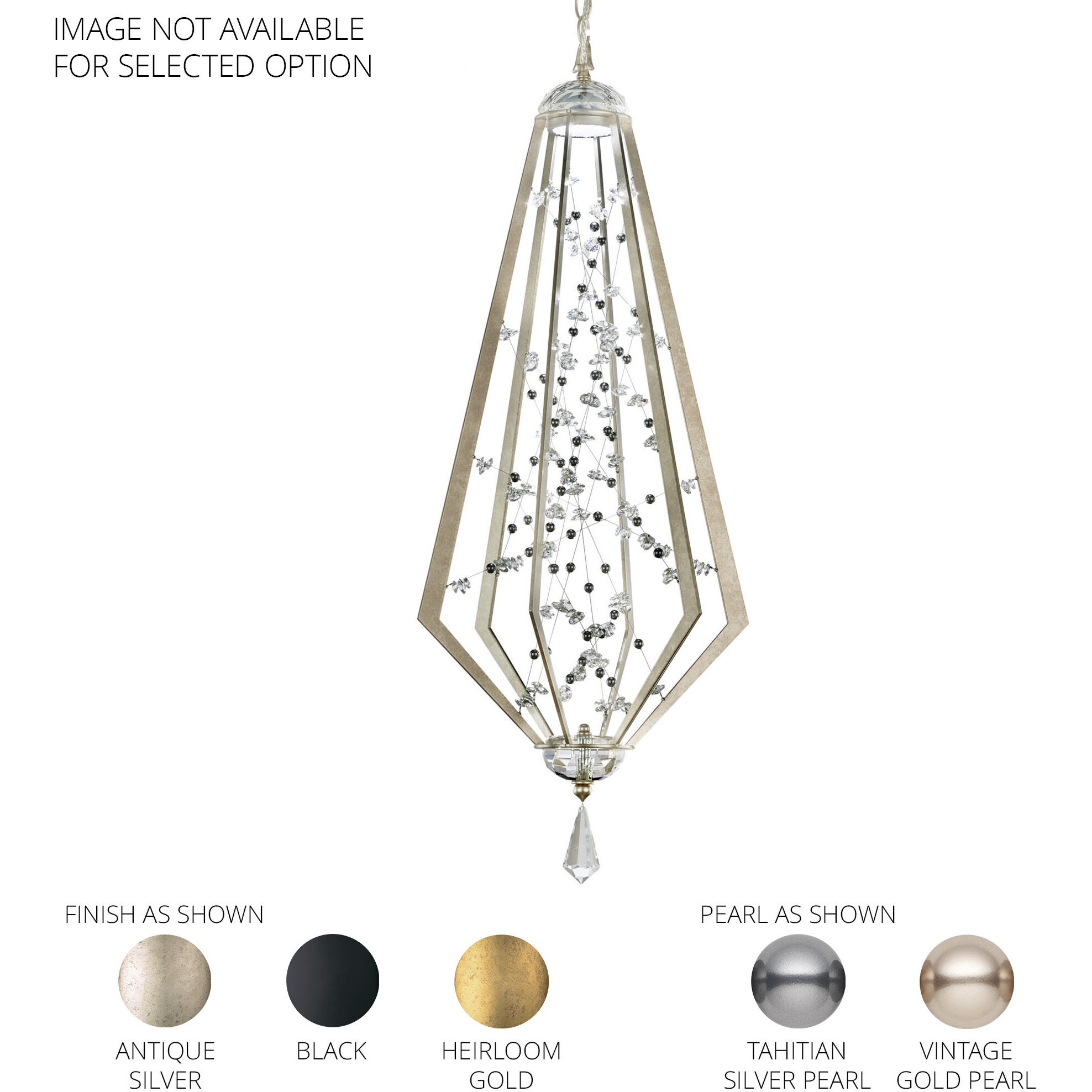 Forever Eternity LED 13.88 inch Heirloom Gold Pendant Ceiling Light in Clear Radiance Crystal and Tahitian Silver Pearl
