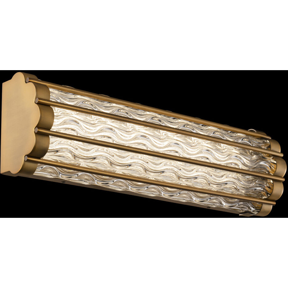 Fortress LED 20 inch Aged Brass Bath Vanity & Wall Light in Optic, Schonbek Signature
