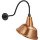 Thomas O'Brien Academy Barn Light LED 22 inch Matte Black Flynn Barn Light in 12.5" Soft Copper Tilted Bowers Shade