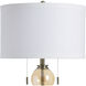 Cameron 37.5 inch 100 watt Cordon Gold and White Table Lamp Portable Light